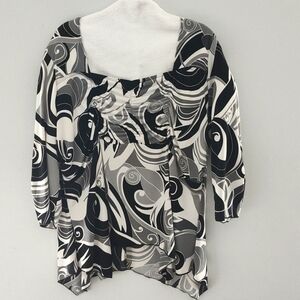 Empire Waist Blouse Size 3X Boho Hippie Abstract Festival Whimsigoth Biker Goth